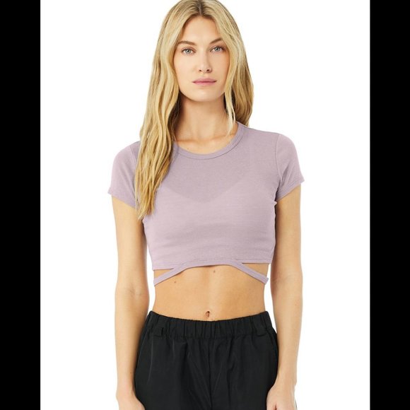 ALO Yoga Tops - ALO Halo Cropped Tee L